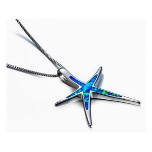 3 for $20.00 Blue Fire Opal Starfish Necklace
